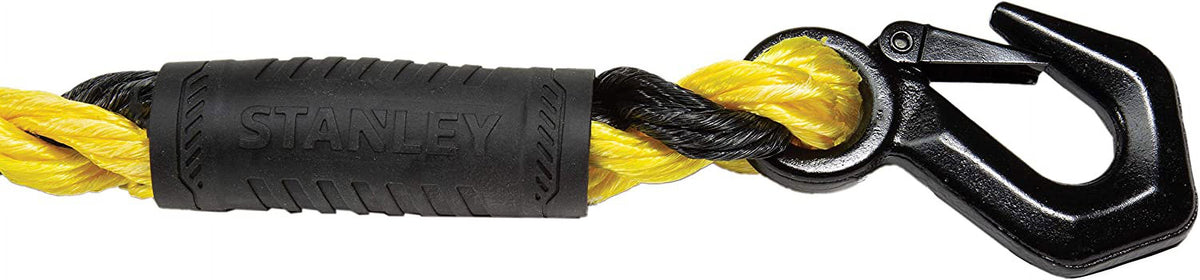 Black/Yellow 5/8" x 15' Poly-Blend Braided Tow Rope with Heavy Duty Tri-Hook N4823