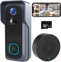 Wireless Video Doorbell Camera with Chime & 32GB SD Card, 1080P HD, Night Vision, 2-Way Audio, Rechargeable Battery U211342