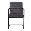 Set of 2 Modern Dining Side Chair with Leatherette - Black Grey X57490