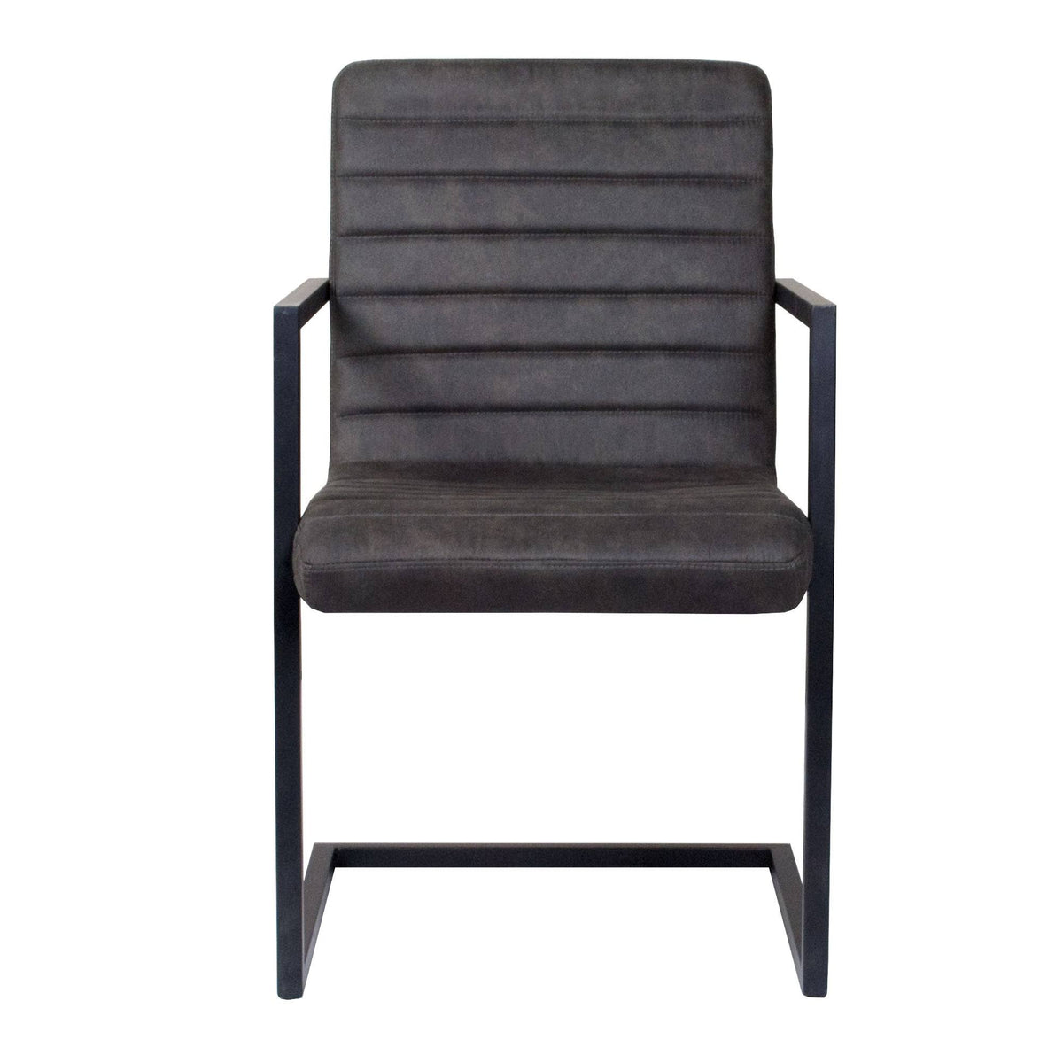 Set of 2 Modern Dining Side Chair with Leatherette - Black Grey X57490