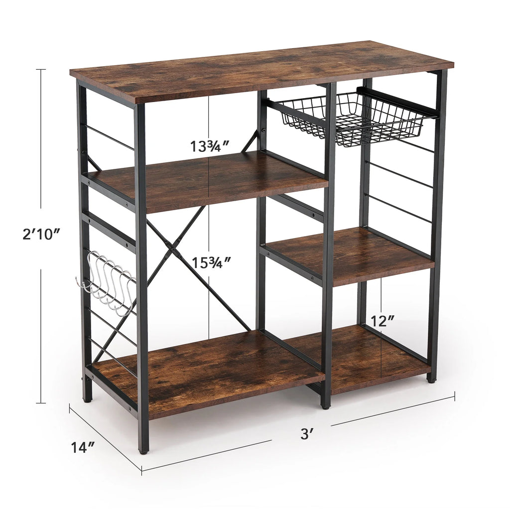 Baker’s Rack with Storage Basket Hooks K1886