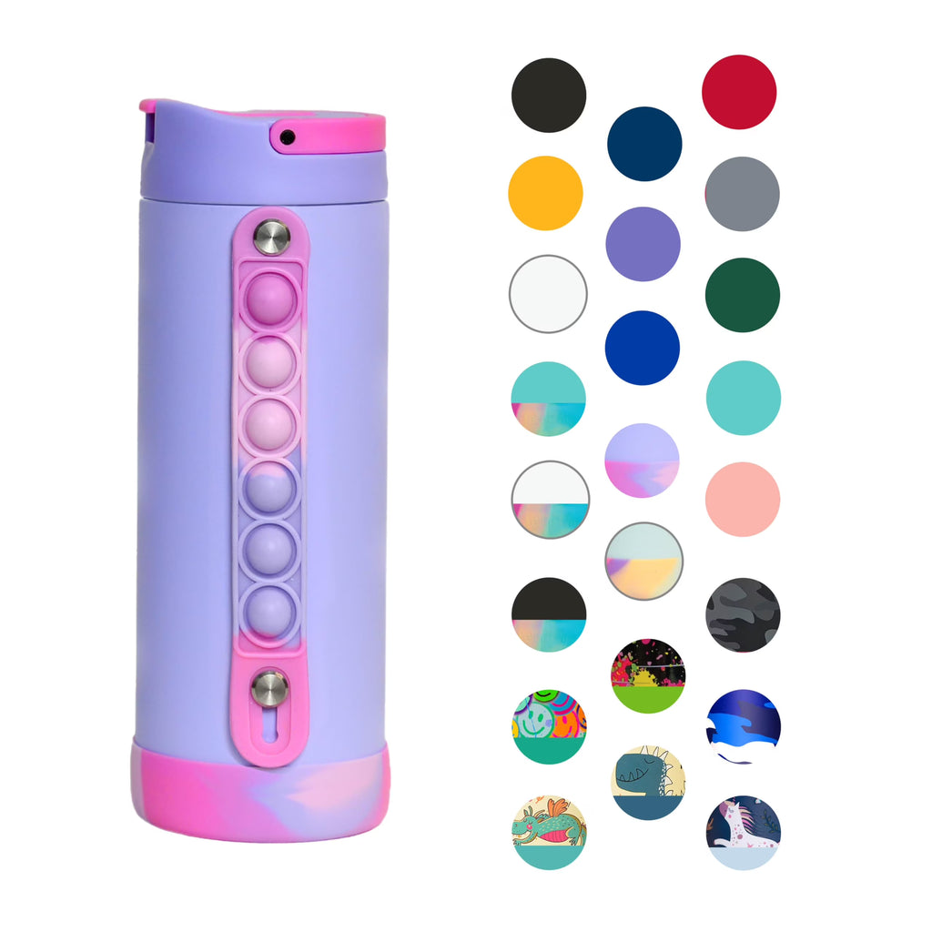 14oz Triple Insulated Stainless Steel Water Bottle with Straw Lid V47056