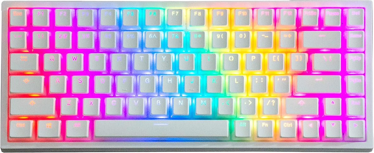 84 Keys Hot Swappable Wired Mechanical Keyboard with PBT Keycaps, RGB, Gateron Blue Switch B80505