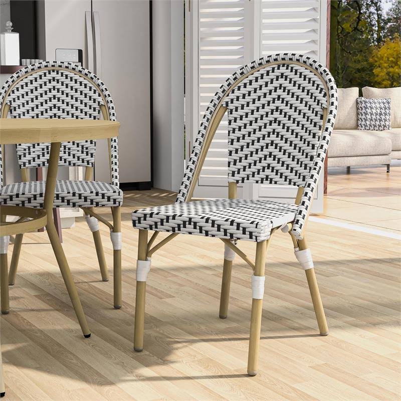 Black Metal Patio 3-Piece Table and Chair Set R61835