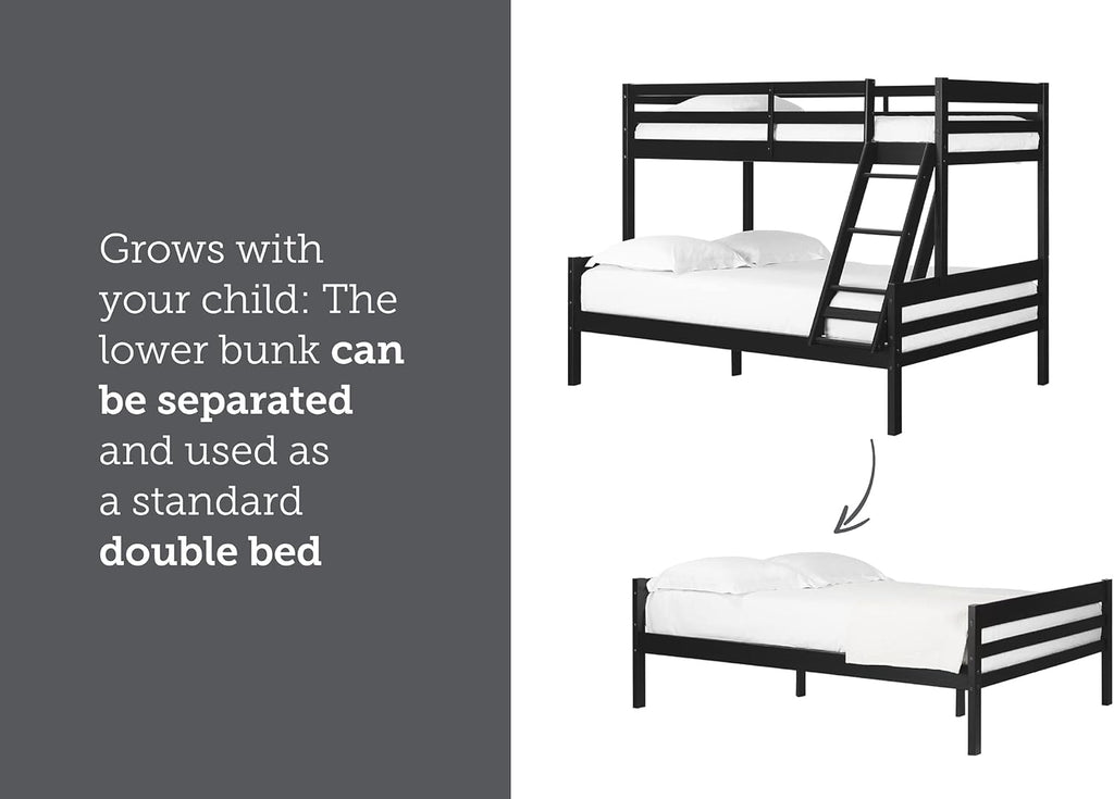 Matte Black Twin on Full Bunk Bed Q77032