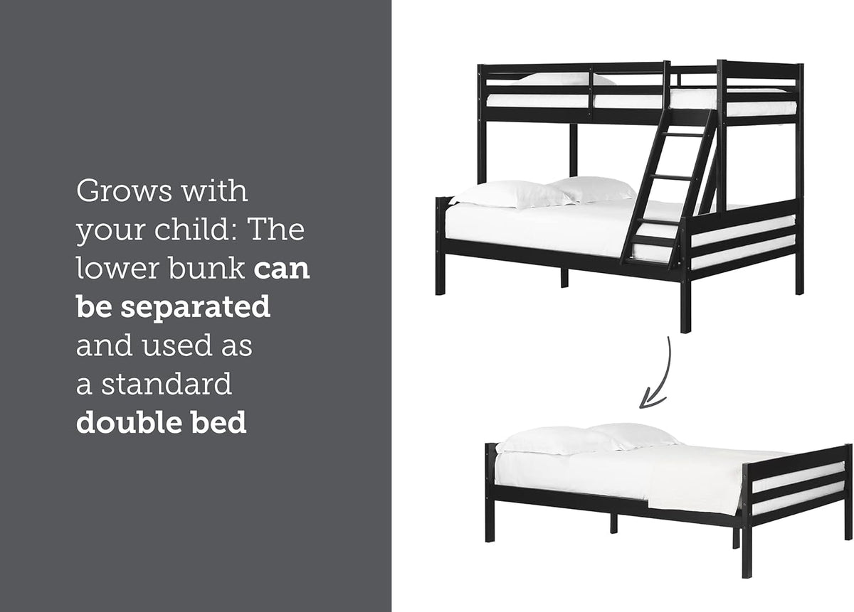 Matte Black Twin on Full Bunk Bed Q77032