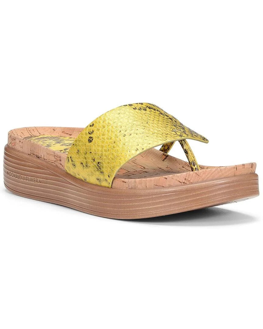 Snake-Embossed Leather Slide F7686
