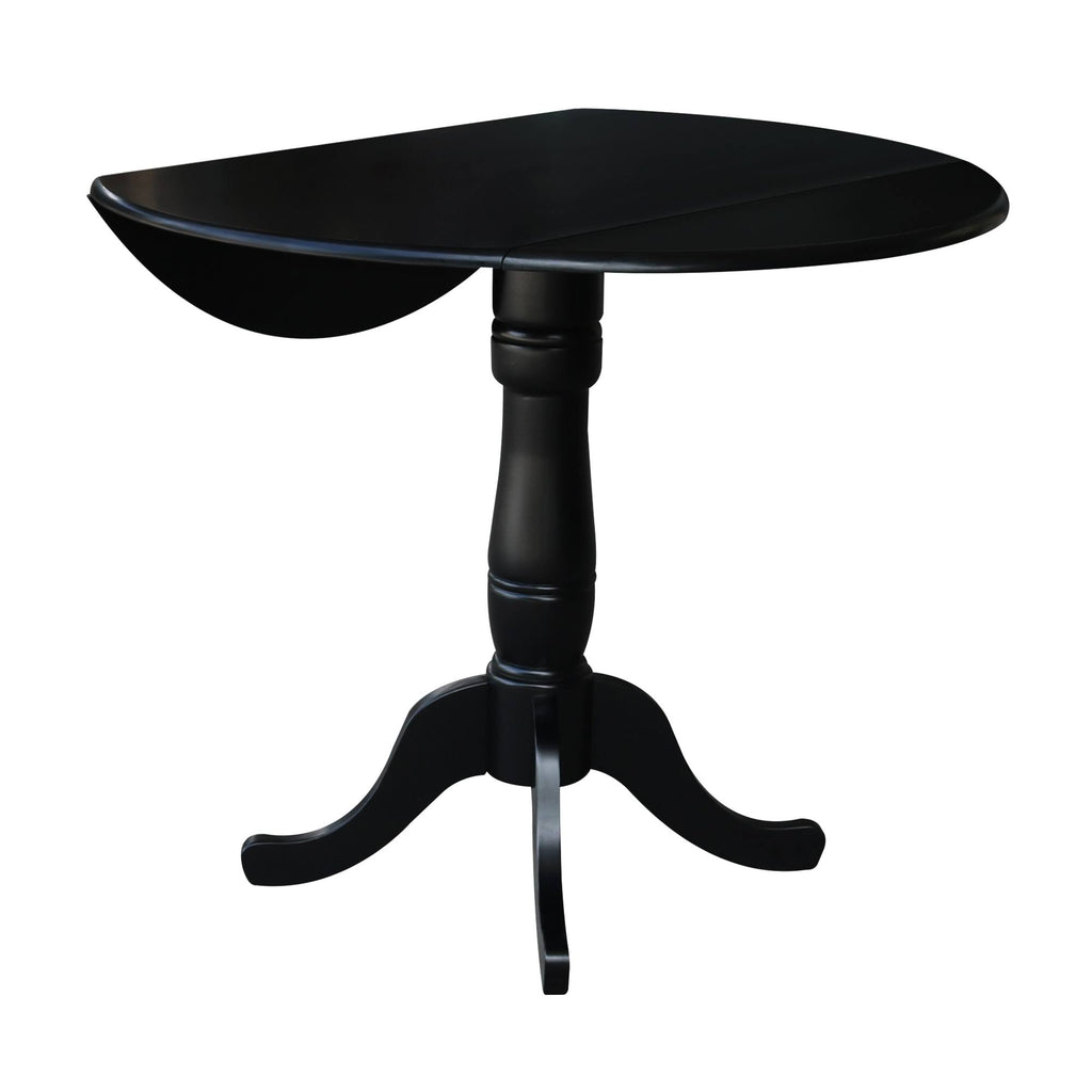 Round Pedestal Gathering Height Table with 2 Counter Height Stools, Black N504
