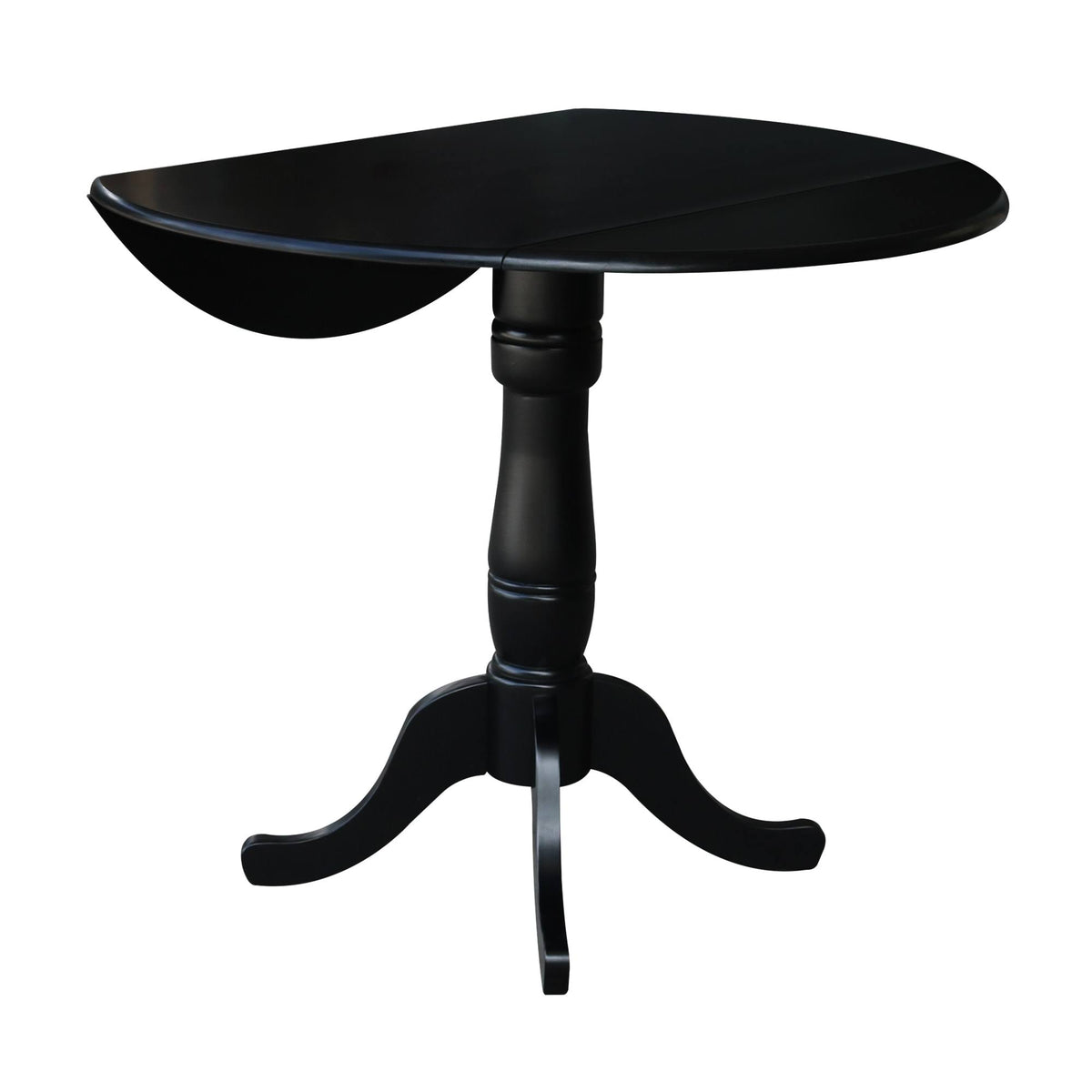 Round Pedestal Gathering Height Table with 2 Counter Height Stools, Black N504