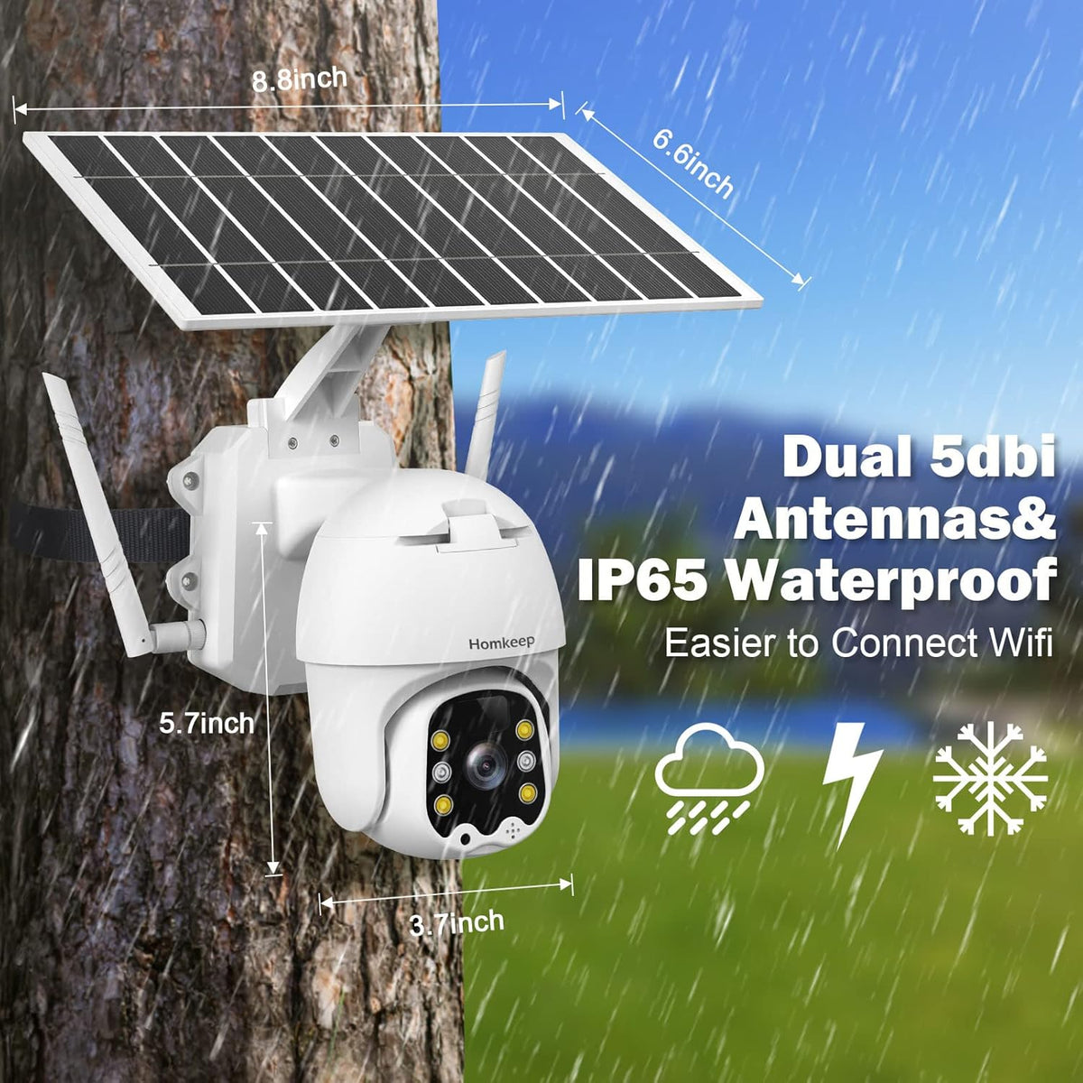 Wireless PTZ 360° View 1080P Security Camera with Full Color Night Vision W301369
