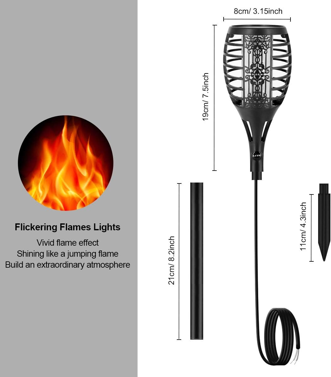 6 Pack Low Voltage LED Landscape Torch Lights L7588