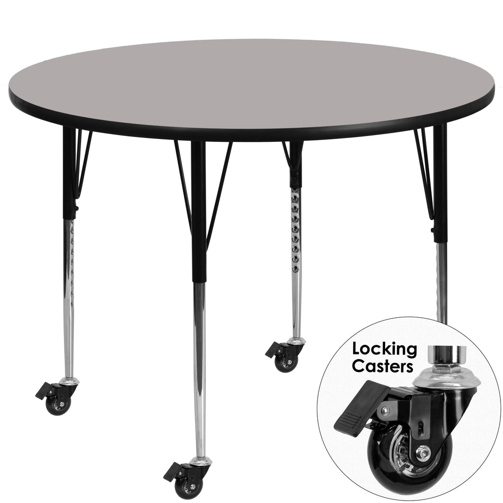 48 Round Grey Laminate Activity Table E26040