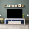 White Morden TV Stand with LED Lights L658179