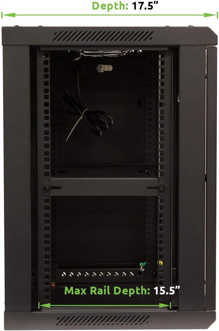 12U Wall Mount Network Server Cabinet Rack Enclosure Glass Door Lock Q958168