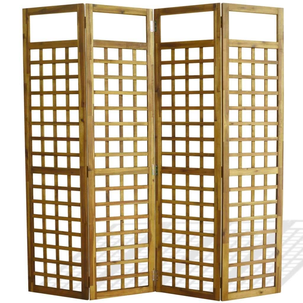 4-Panel Solid Acacia Wood Room Divider P9814