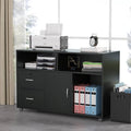 Black 2 Drawer Mobile Lateral File Cabinet with Storage Shelf Z94138
