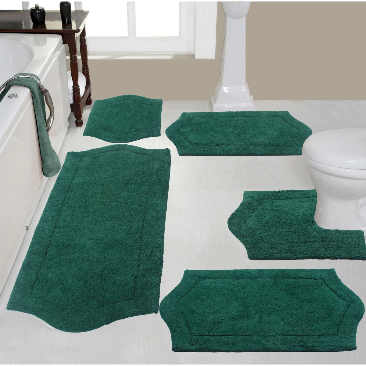 100% Cotton Tufted Bath Rug 5 Piece Set U174124