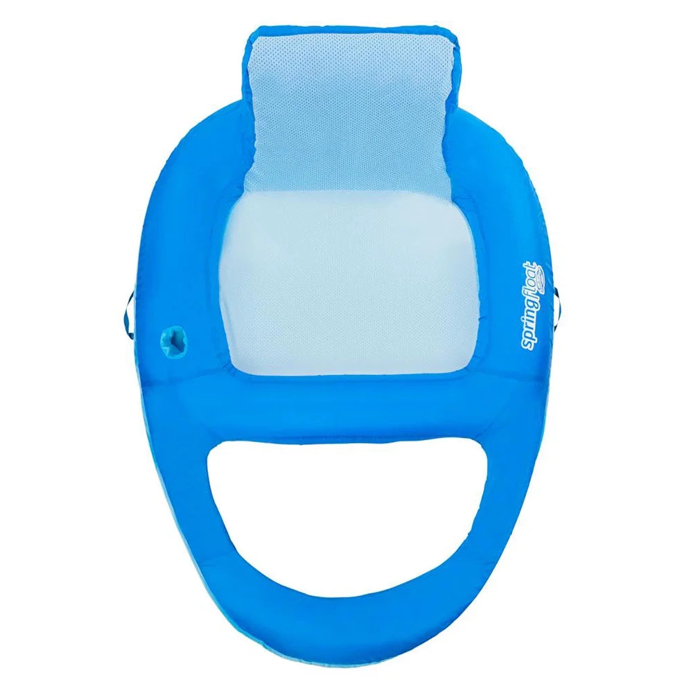 Dark & Light Blue Inflatable Floating Chair with Cup Holder (2 Pack) M7417
