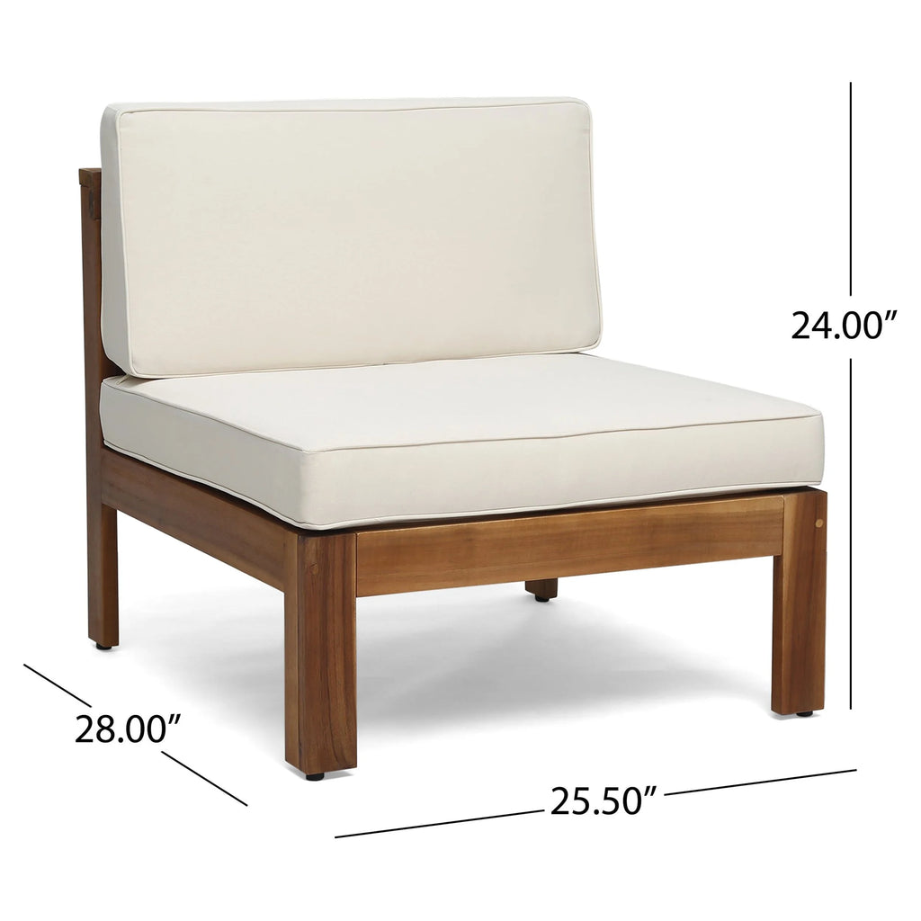Teak 5 Piece Outdoor Fabric Acacia Wood Sofa Set S376153