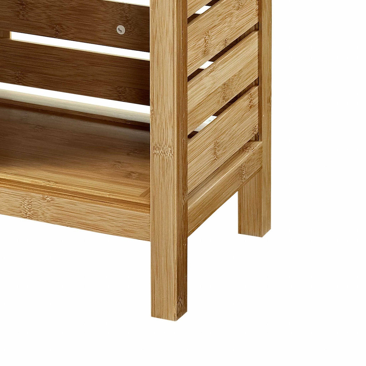 Bamboo Floor Cabinet with 2 Sliding Doors and 3 Shelves Brown Y166