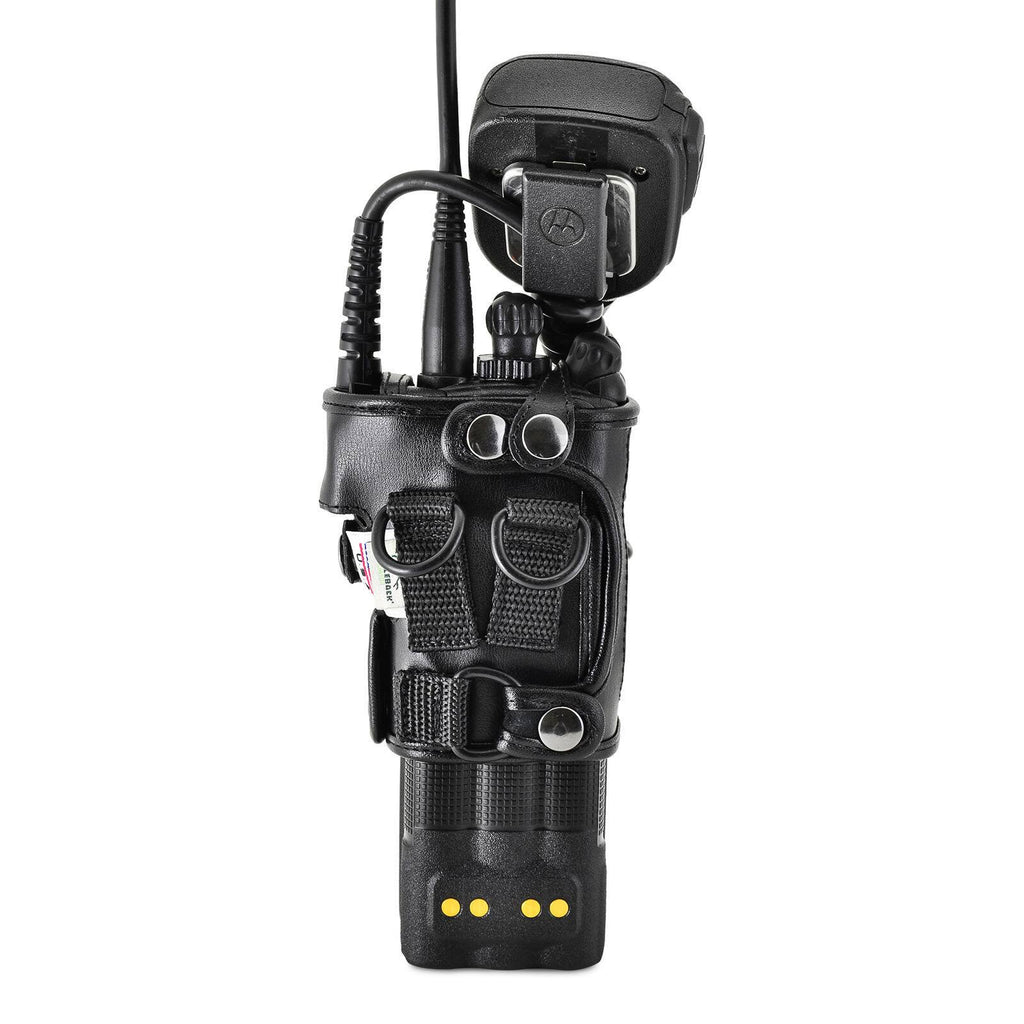 Black Leather 2 Way Radio Holder W465275
