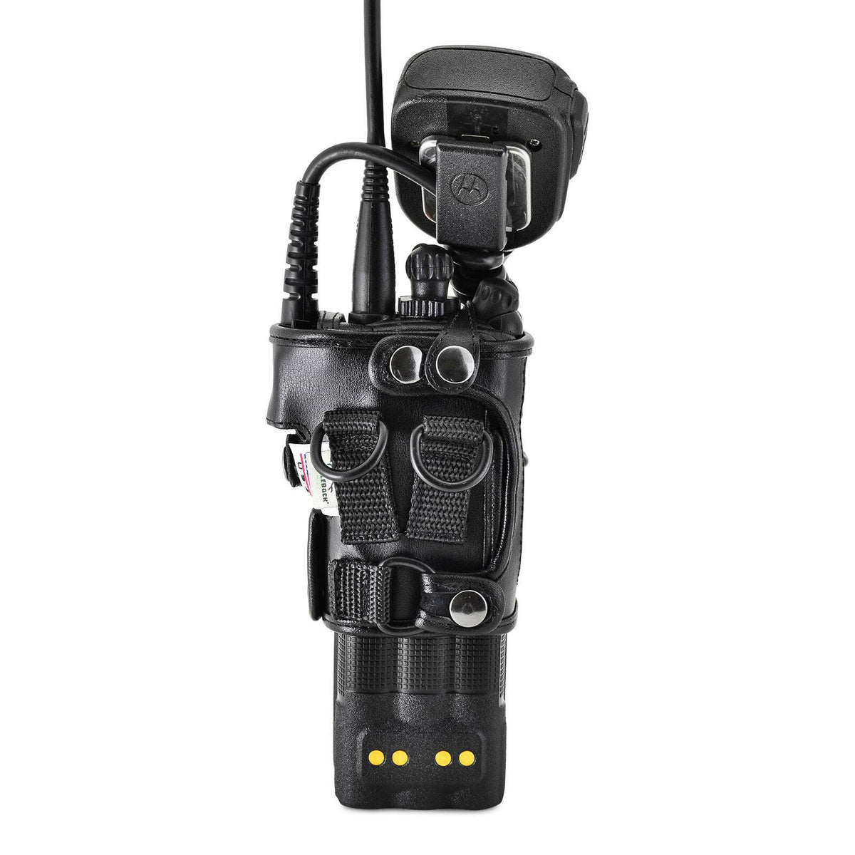 Black Leather 2 Way Radio Holder W465275