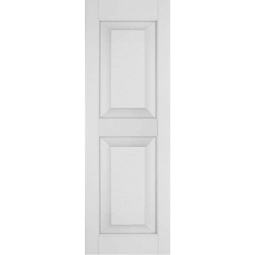 12 in. x 69 in. Primed Raised Panel Shutters Pair M5833
