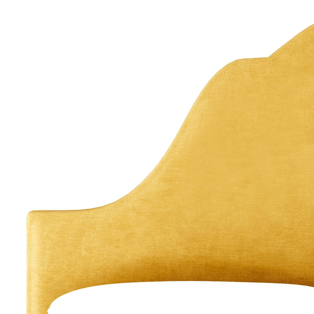 Yellow Velvet Arched Headboard I755