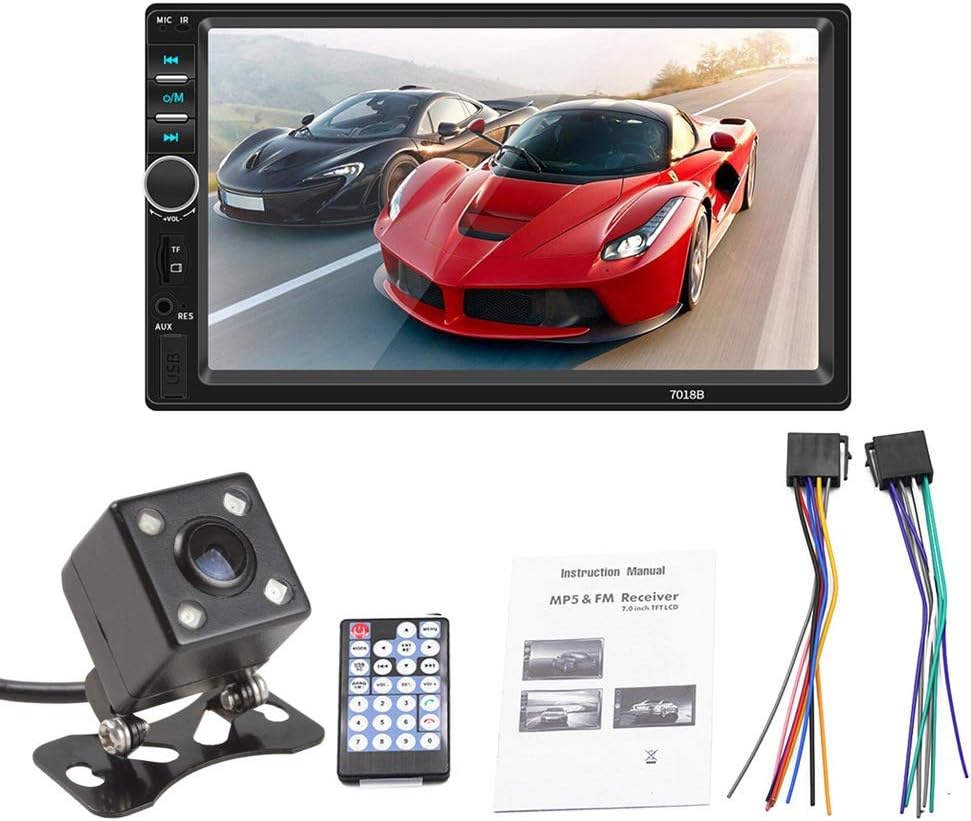 7 Inch Double Din Bluetooth Car Stereo Receiver with Rear View Camera E267095