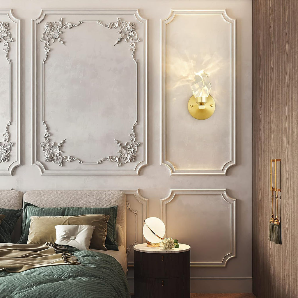 Crystal Gold Wall Sconce, K9 Crystal Wall Mounted Light X524