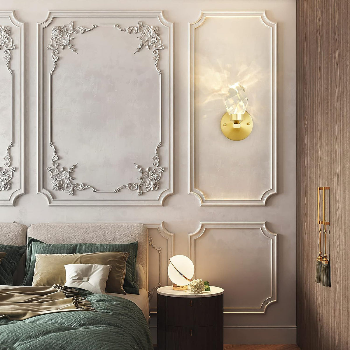 Crystal Gold Wall Sconce, K9 Crystal Wall Mounted Light X524