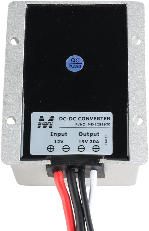 DC 12V Step-Up to DC 19V 20A 380W Waterproof Power Converter Pack of 2 J6273