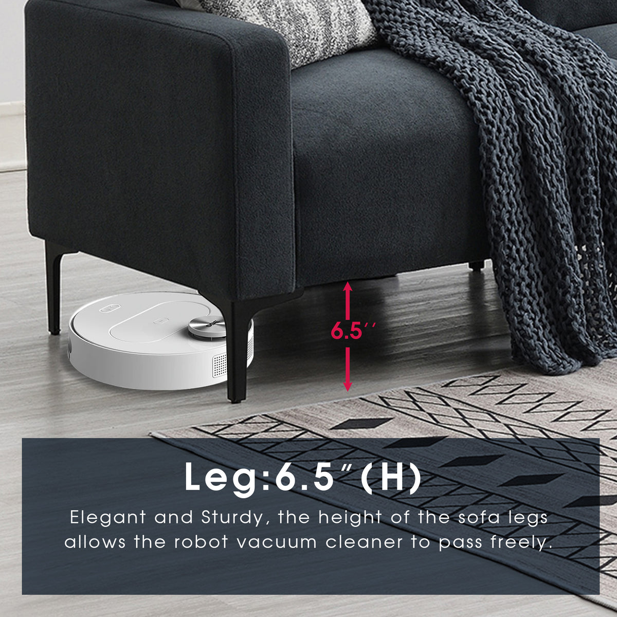 Modern L-Shaped Sectional Sofa with Convertible Ottoman Y765