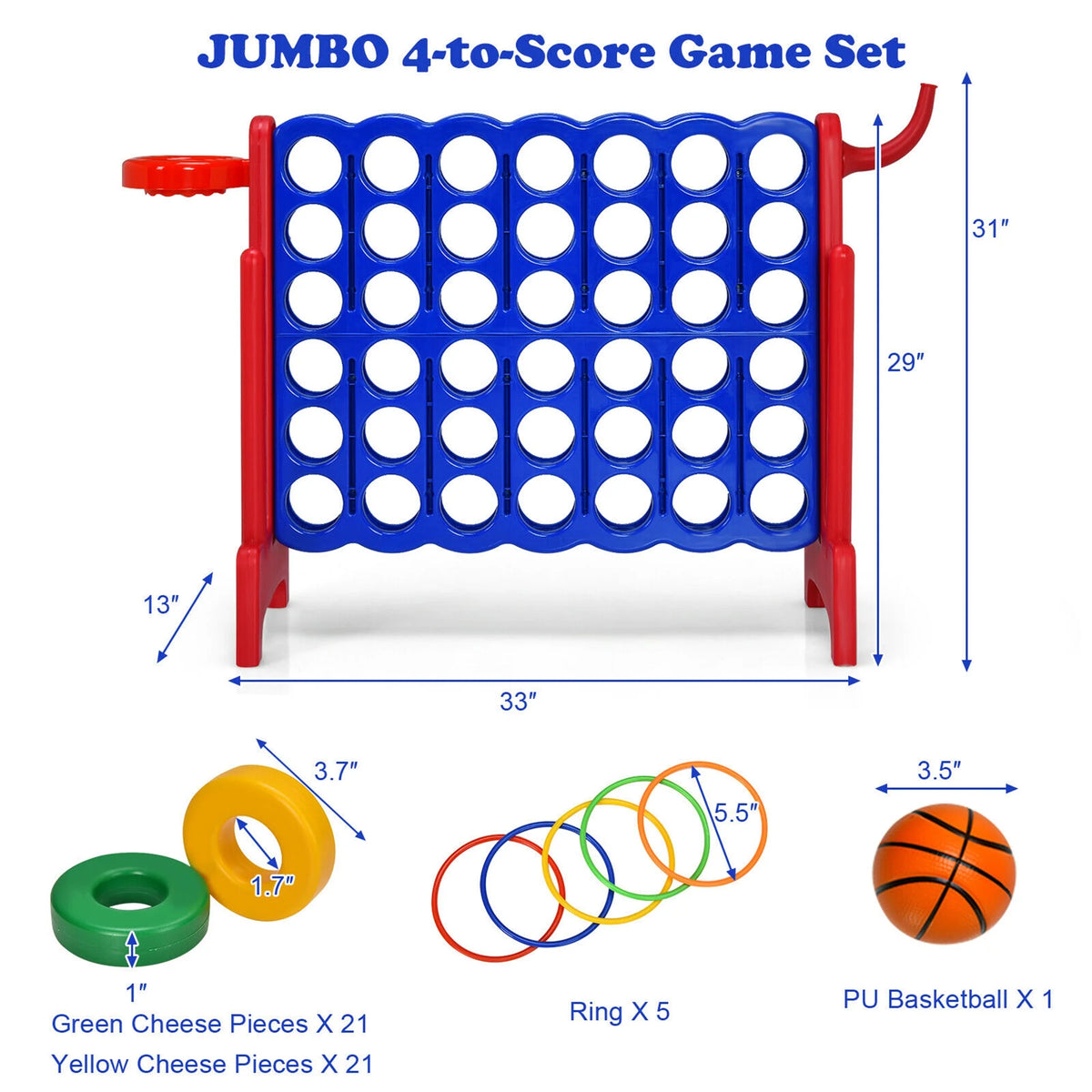Giant Game Set Basketball Hoop & Ring Game K9475