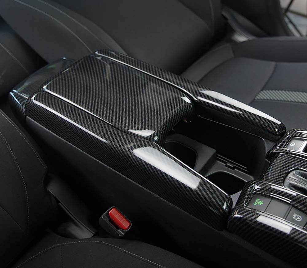 Carbon Fiber Style Armrest Box Cover Pack of 2 N765