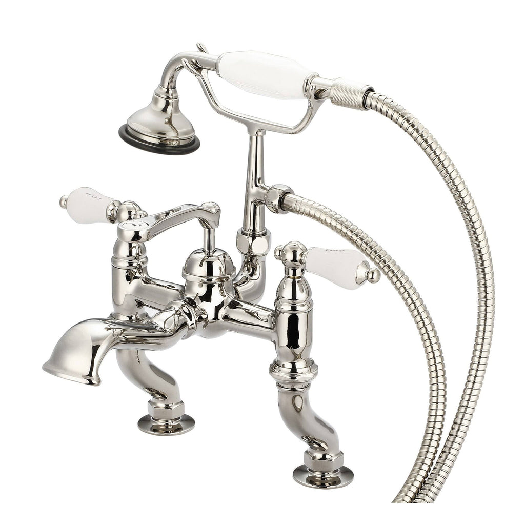Vintage Classic Adjustable Center Deck Mount Tub Faucet with Handheld Shower F9722