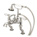 Vintage Classic Adjustable Center Deck Mount Tub Faucet with Handheld Shower F9722