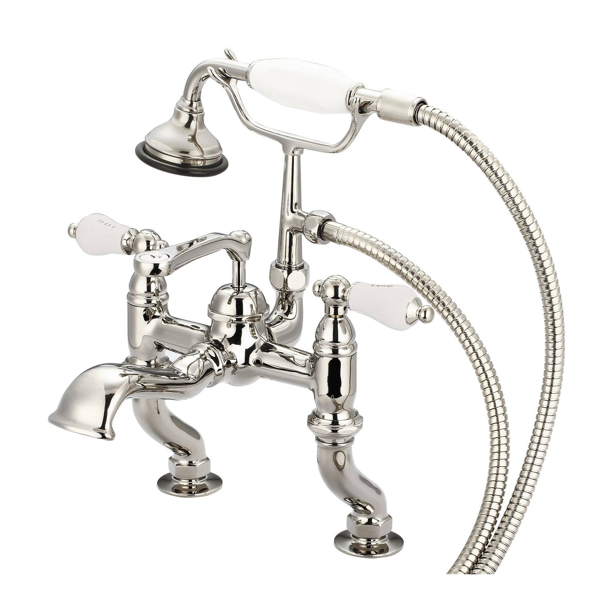 Vintage Classic Adjustable Center Deck Mount Tub Faucet with Handheld Shower F9722