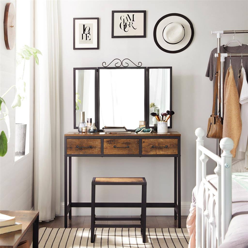 Industrial Makeup Table with Stool T5368
