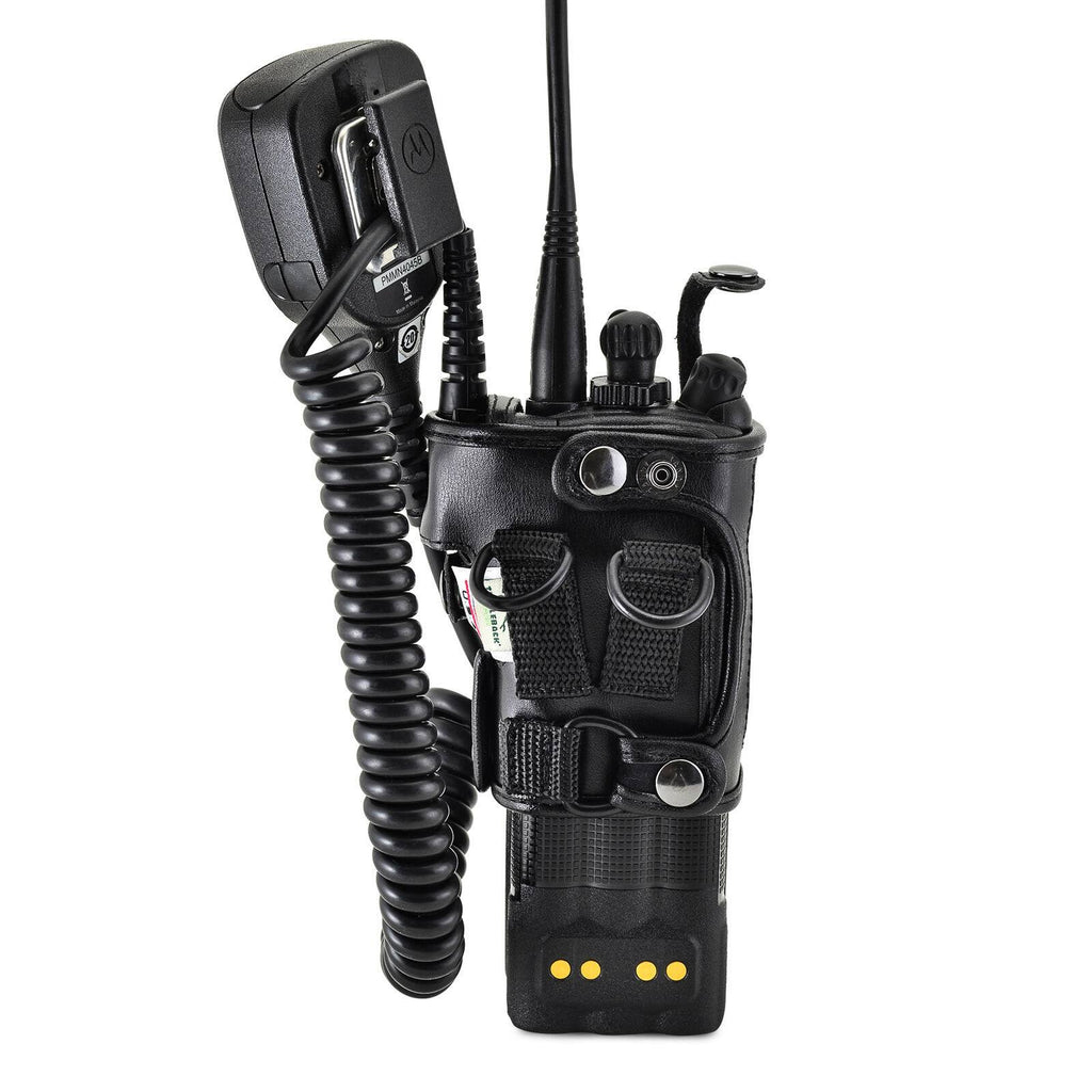 Black Leather 2 Way Radio Holder W465275