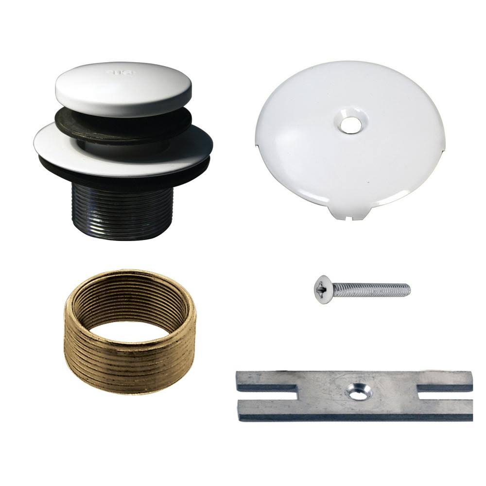 White Tip-Toe Tub Drain Trim Kit D97344