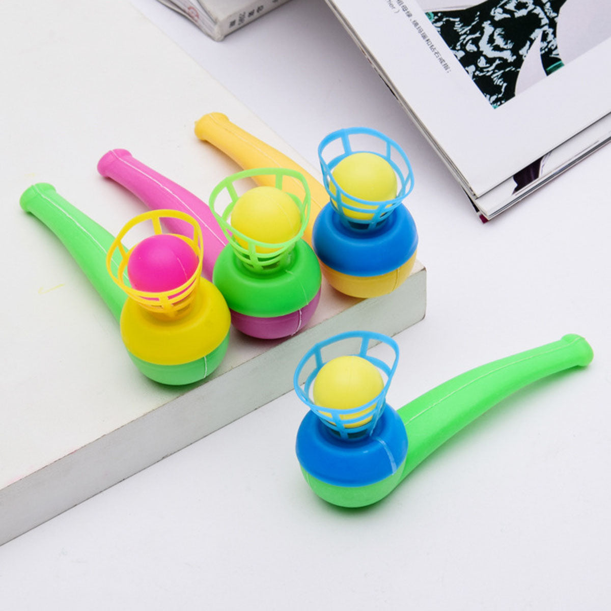 12pcs Plastic Floating Ball Toy Blow Pipe Party Game F62522
