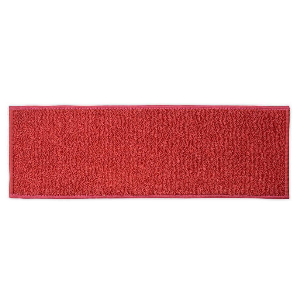Solid Red 8.5x22 x 31.5x22 Indoor Carpet Stair Tread Cover with Slip Resistant Backing K697637