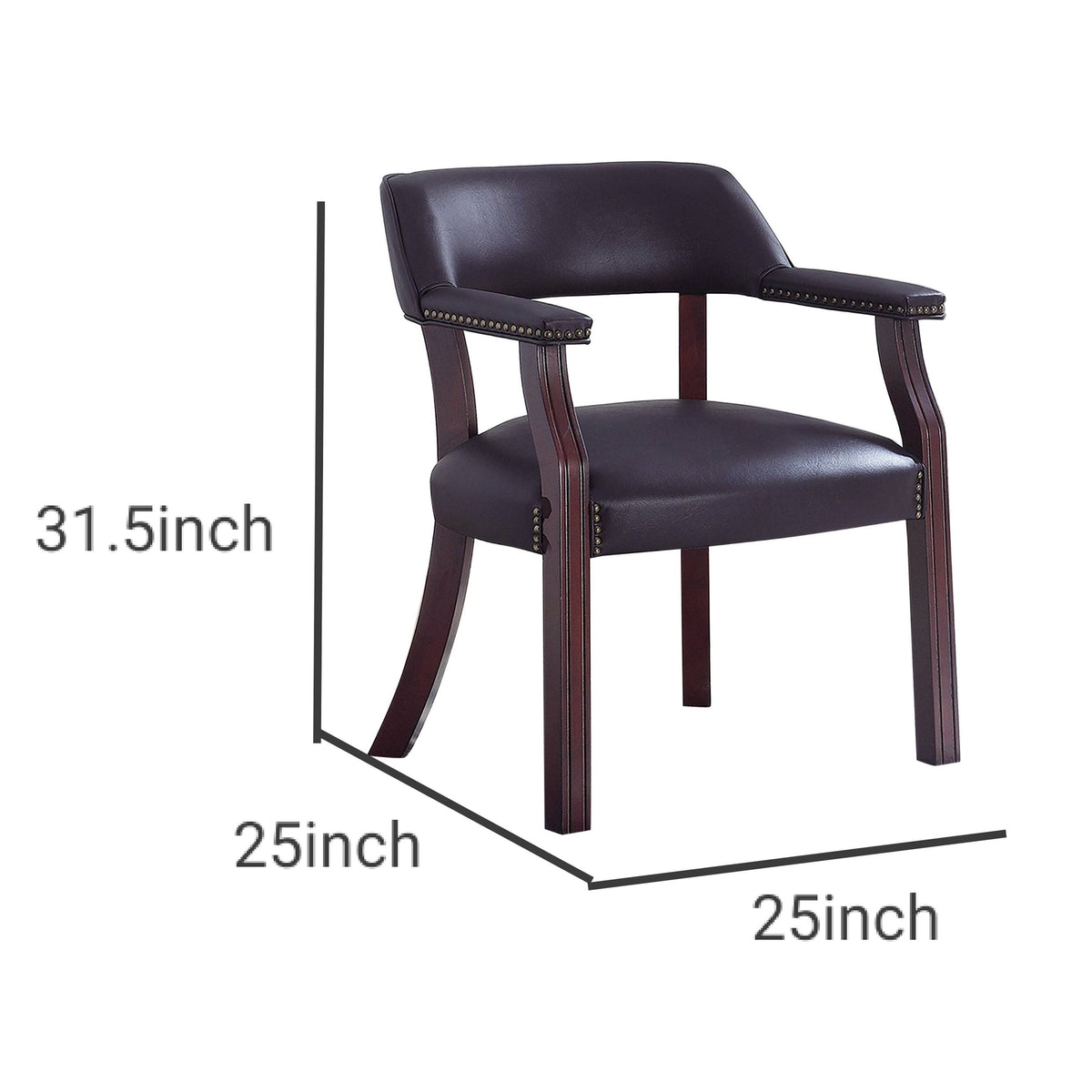 Brown Leatherette Accent Chair with Cut Out Back P580911