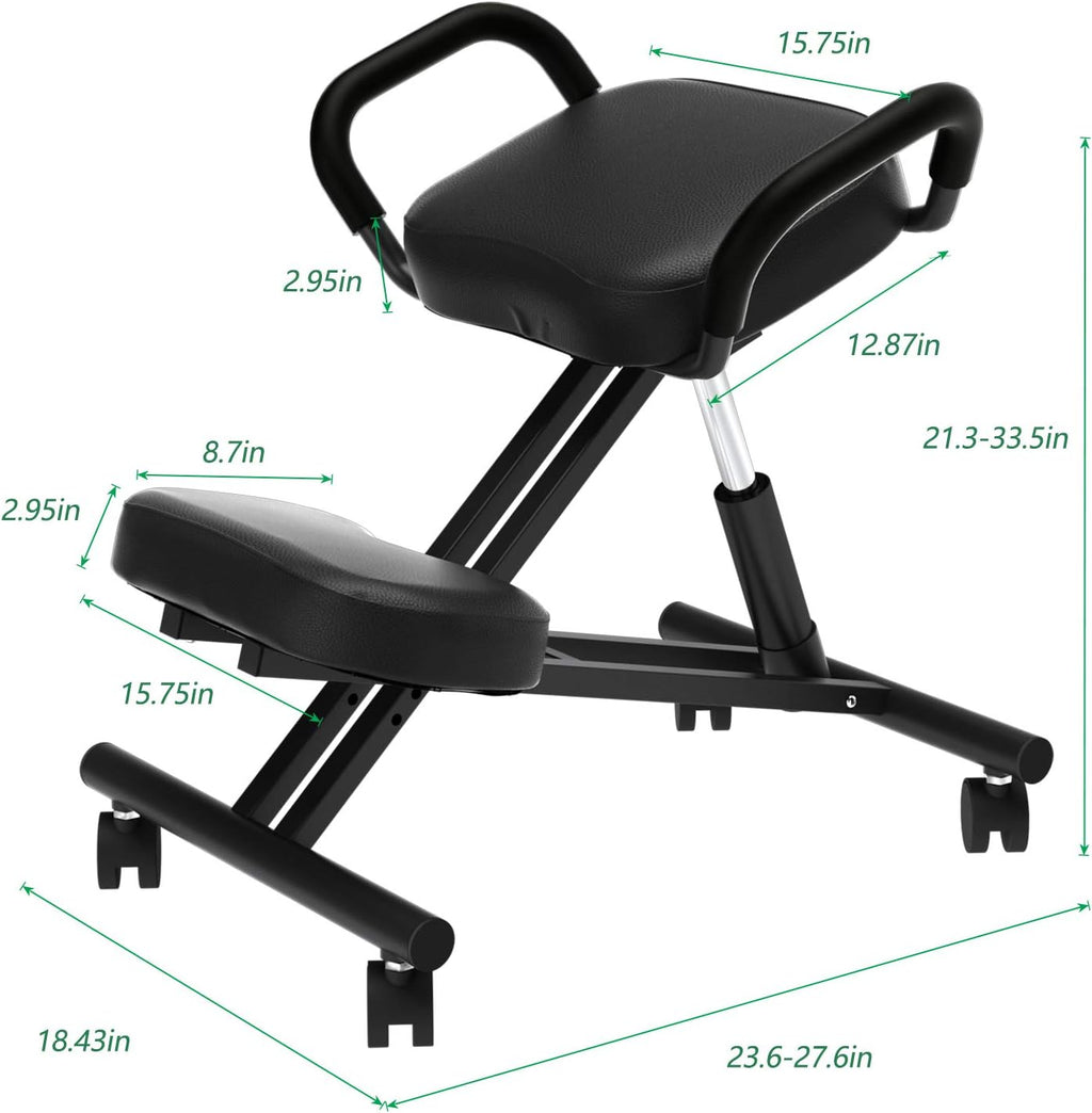 Ergonomic Kneeling Chair with Armrest, Thick Foam Cushions and Casters M96800