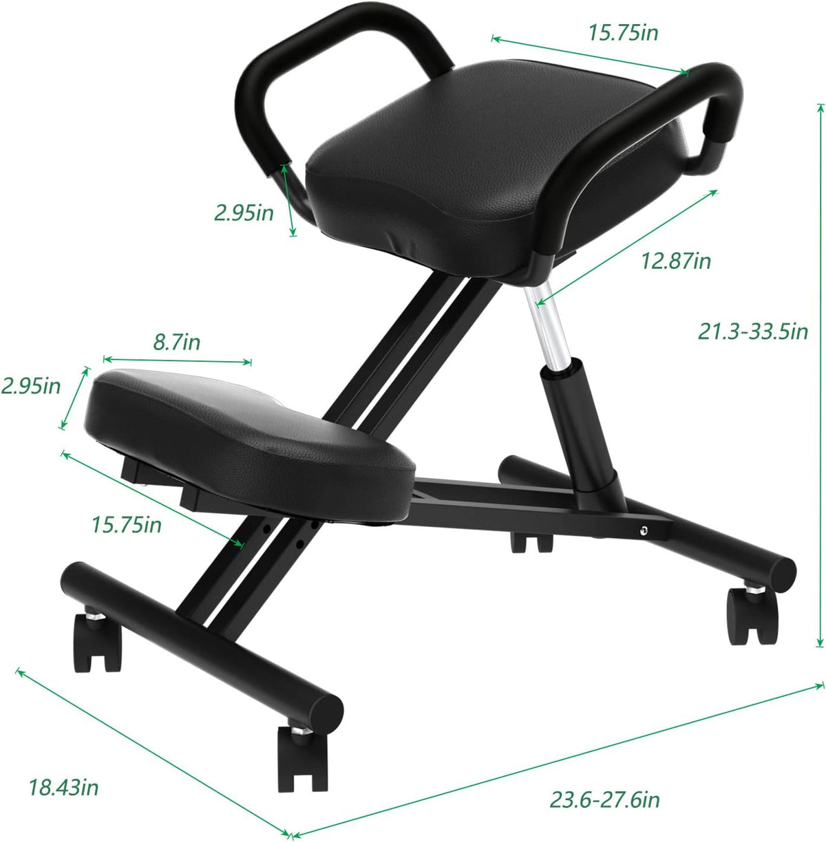 Ergonomic Kneeling Chair with Armrest, Thick Foam Cushions and Casters M96800