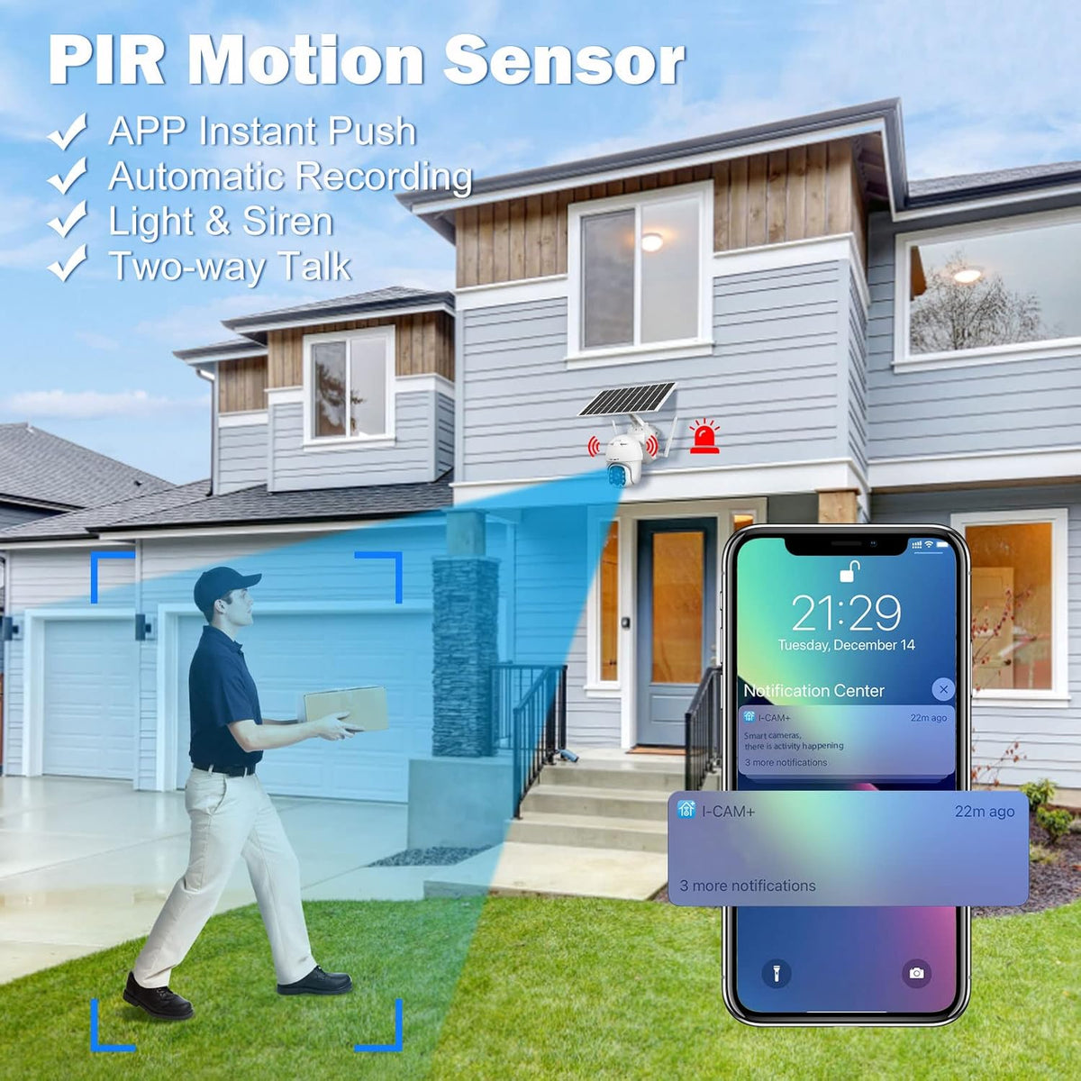 Wireless PTZ 360° View 1080P Security Camera with Full Color Night Vision W301369