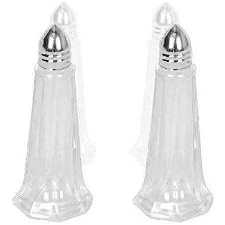 12 PC Glass Salt and Pepper Shakers with Silver Cap E84623