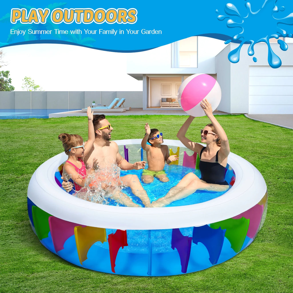 Inflatable PVC Pool with Sprinkler, 180 x 180 x 40 cm K400
