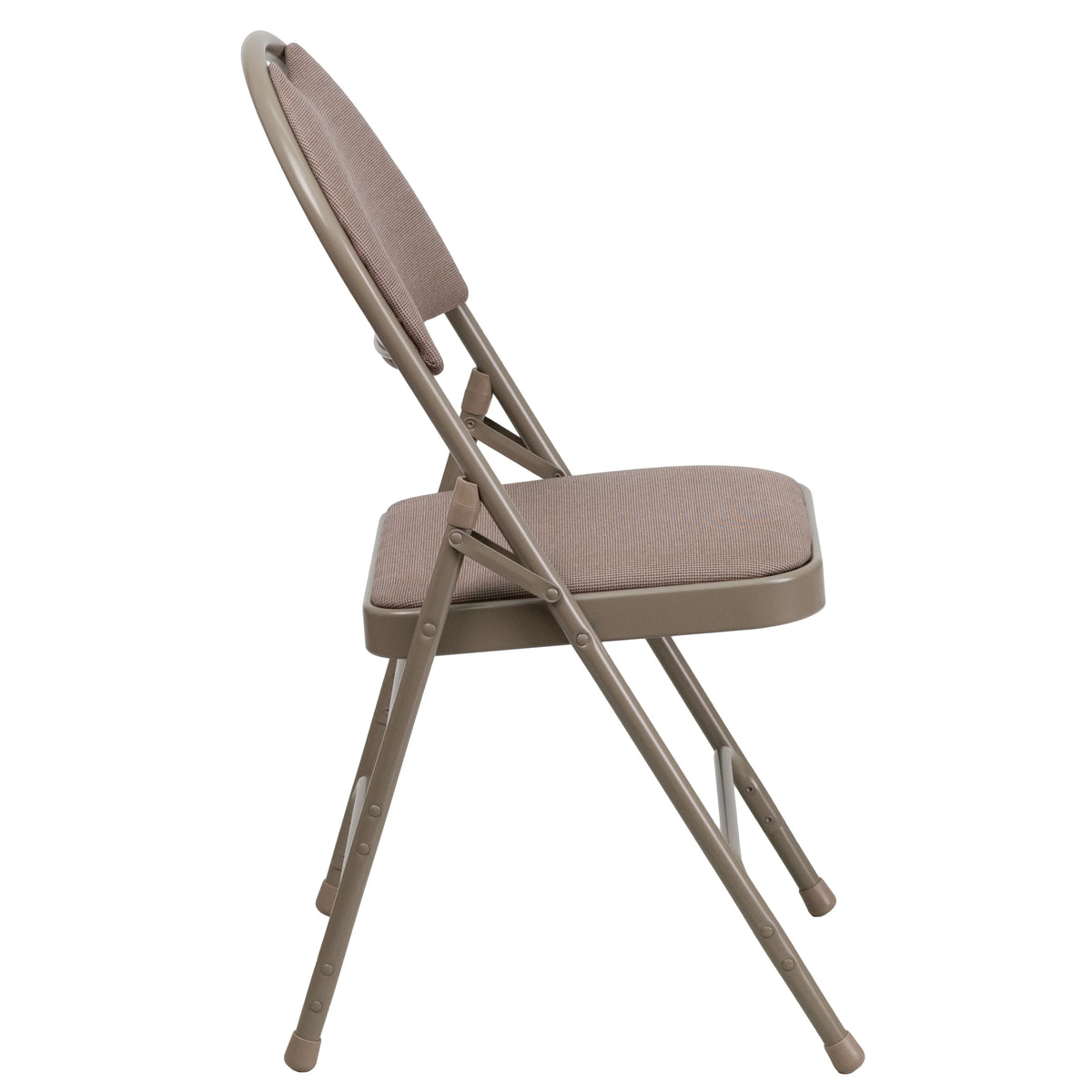 4 Pack Beige Fabric Metal Folding Chair with Easy-Carry Handle G85944